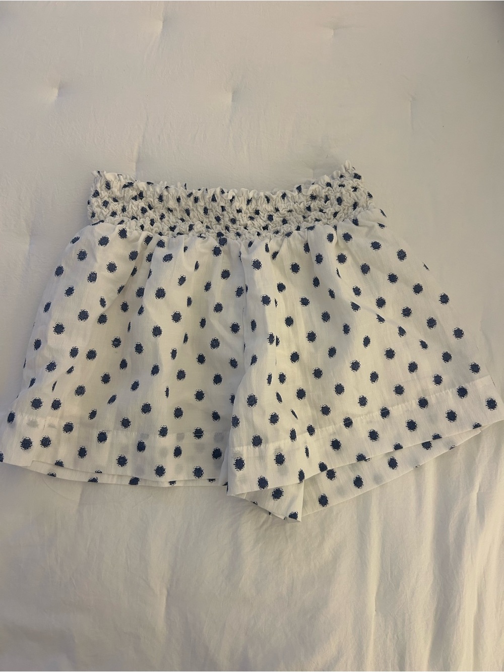 Navy poka dot loose shorts